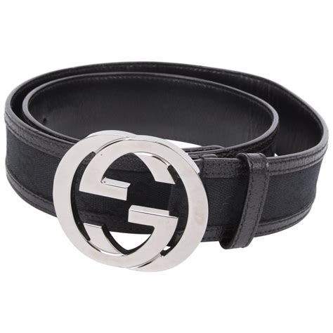 all black gucci belt for sale|black and silver gucci belt.